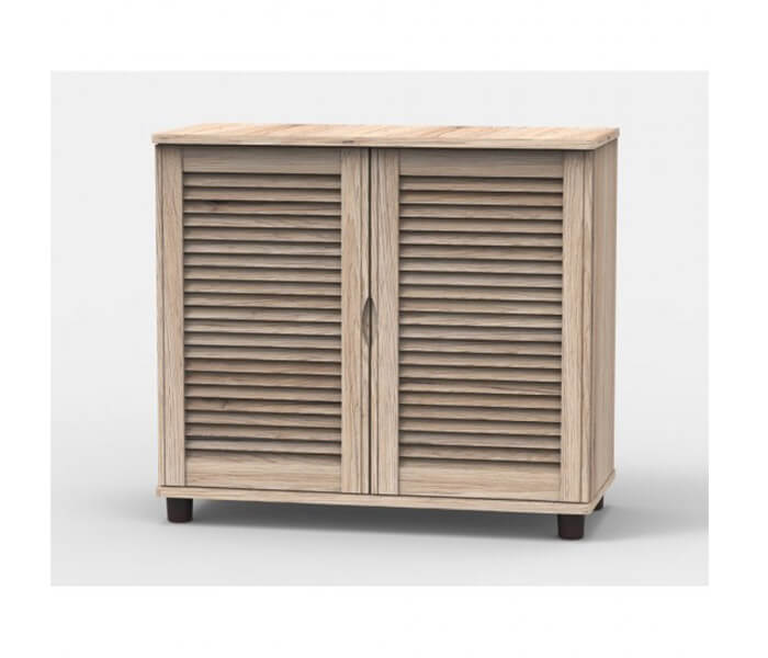 01.6696.0007: Παπουτσοθήκη MDF φυσικό χρώμα, (2 ράφια εσωτερικά, συρτάρι)