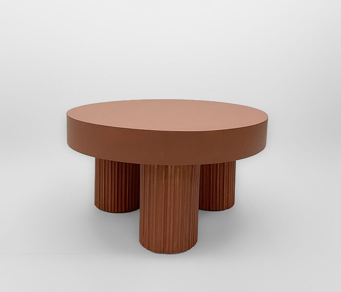 01.7009.0439: coffee table, ξύλο mindi χρώμα terracotta