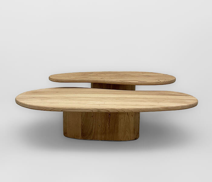01.7149.0216: Coffee tables set2, ξύλο Mindi (130X68X30Y & 110Χ55X37Υ)