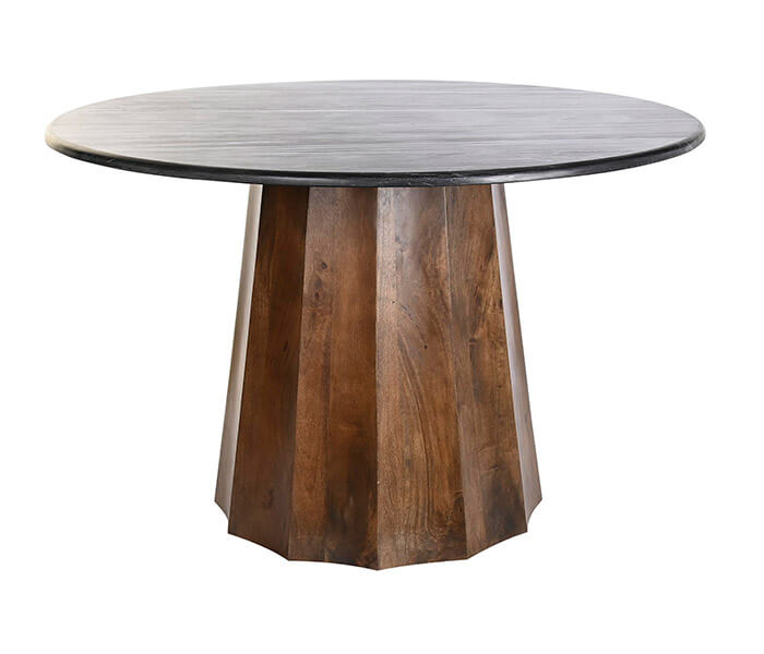 01.7308.0264: Δ.120 Ροτόντα καπάκι μάρμαρο μαύρο, βάση ξύλο Mango