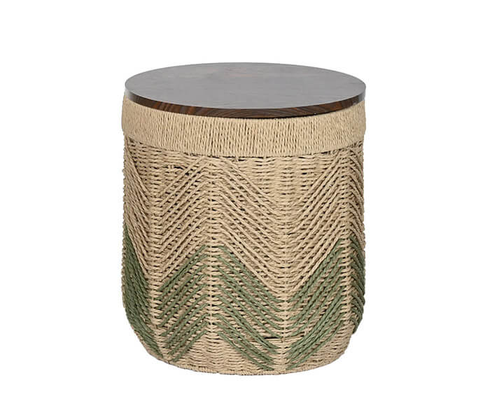 01.7308.0345: Καλάθι rattan - Side table, καπάκι ξύλο