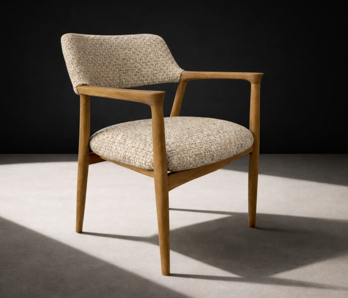 01.7339.0357: Πολυθρόνα Cresto, ξύλο teak κάθισμα και πλάτη ύφασμα olefin, χρώμα μπεζ (ύψος καθίσματος46 εκ)