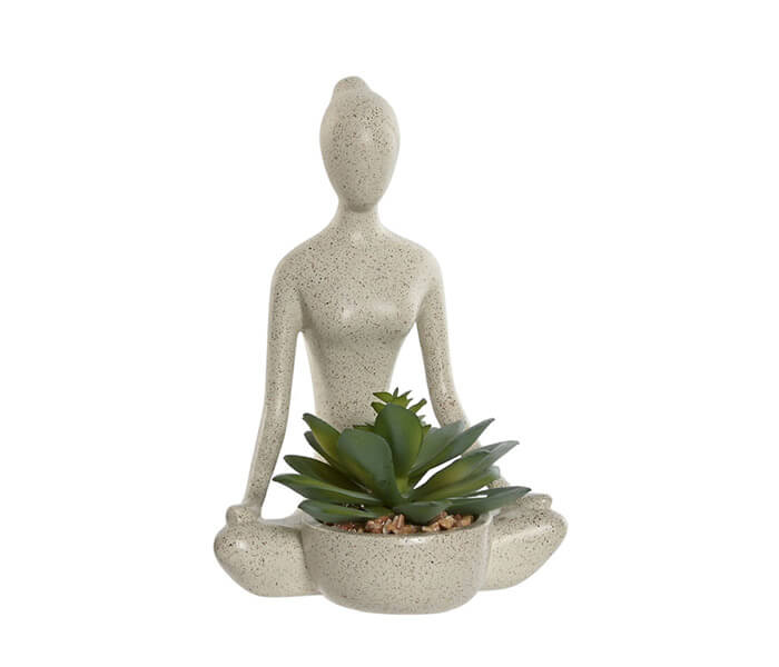 02.7308.0213: Γλαστράκι - φιγούρα yoga με λουλούδια