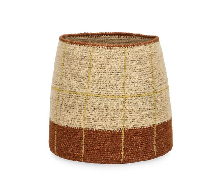 09.7009.0166: Διακοσμητικό καλάθι ψάθα, χειροποίητο natural