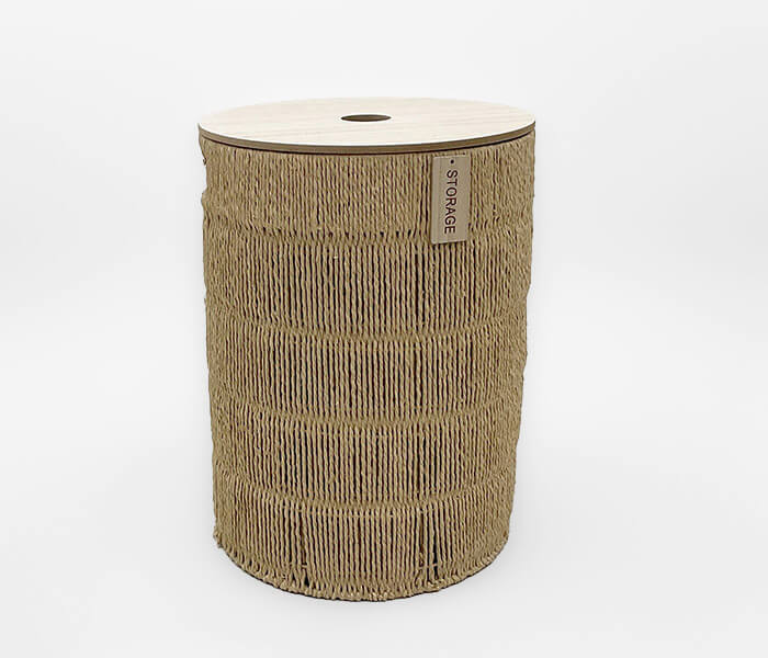 09.7186.0025: Καλάθι συνθετικό rattan με καπάκι ξύλο