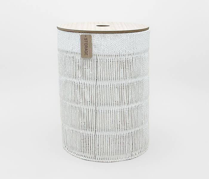 09.7186.0027: Καλάθι συνθετικό rattan με καπάκι ξύλο