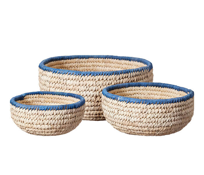 09.7281.0062: Set3 τεμ. καλάθια ψάθα Δ.17, 8Υ - Δ.21, 10Υ - Δ.25, 12Υ