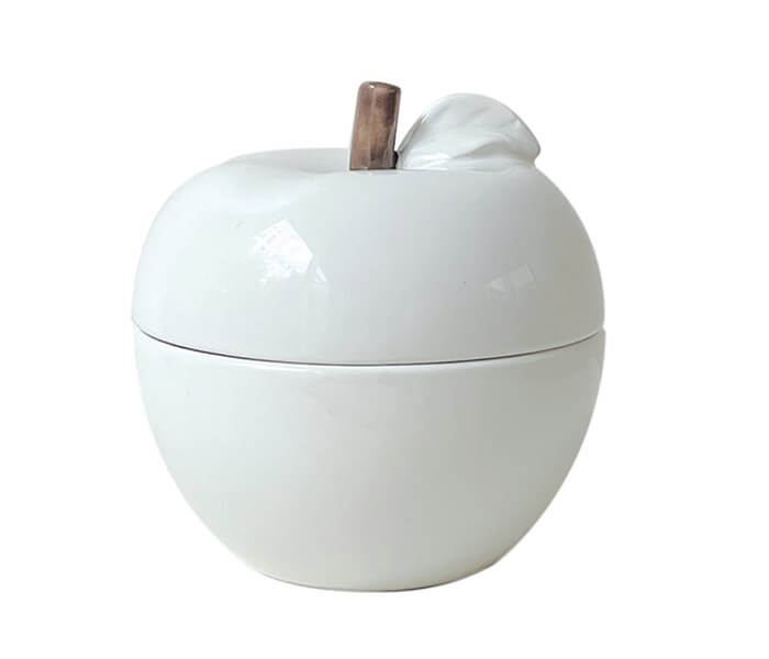 10.7360.0042: Μήλο κεραμικό λευκό, με αρωματικό κερί