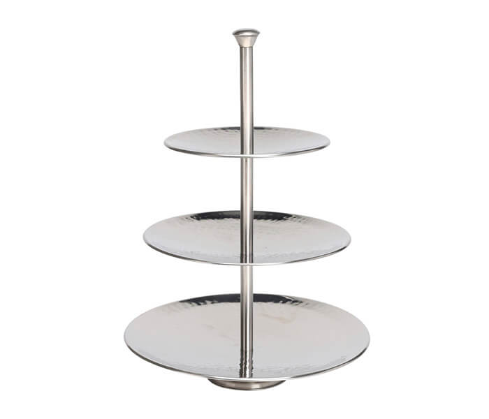 13.7281.0417: Πιατέλα τριώροφη, inox