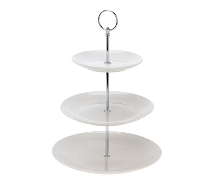 13.7281.0441: Πιατέλα τριώροφη, κεραμικό - μέταλλο