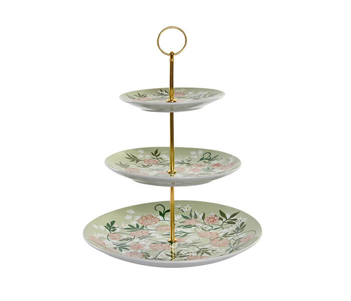 13.7308.0319: Πιατέλα τριώροφη, κεραμικό μέταλλο