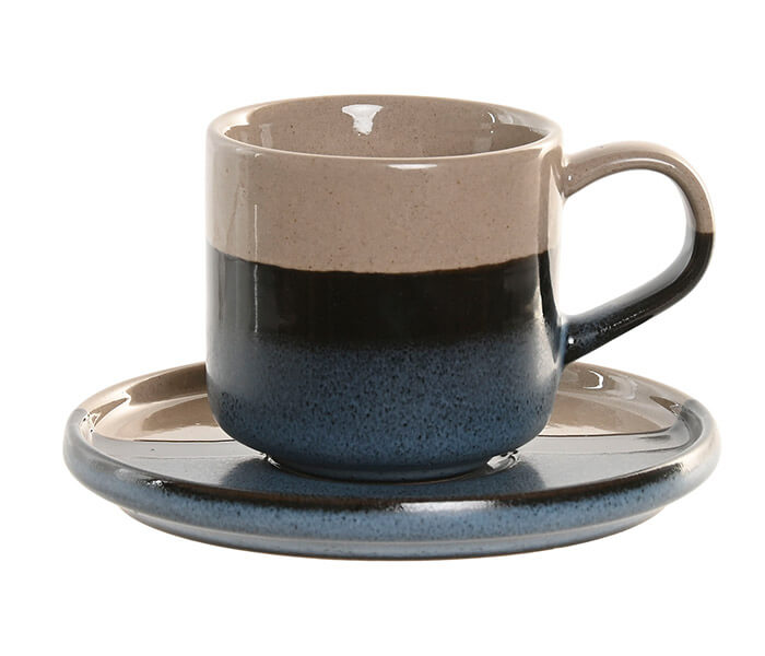 13.7308.0336: SET 6τεμ φλυτζάνια καφέ - πιατάκι κεραμικό, 130ml