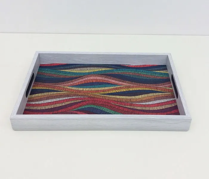 14.6759.0006: δίσκος ξύλο ελιά σχέδιο πολύχρωμος