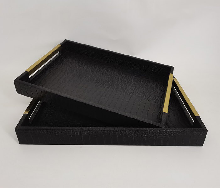 14.7050.0019: Διακοσμητικός δίσκος, συνθετικό δέρμα, μαύρος