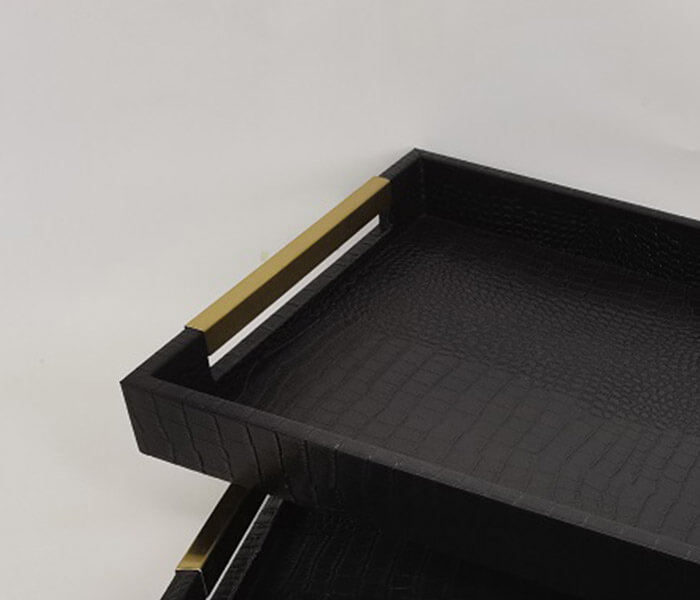 14.7050.0020: Διακοσμητικός δίσκος, συνθετικό δέρμα, μαύρος