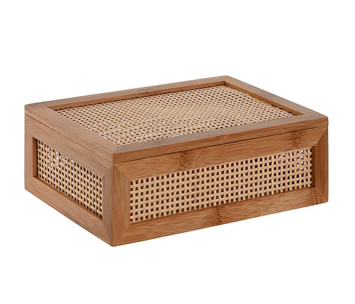 14.7308.0084: Κουτί ξύλο bamboo - rattan