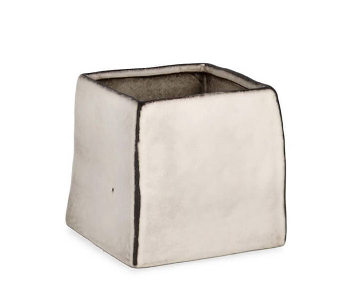 15.7009.0559: Βάζο stoneware τετράγωνο λευκό