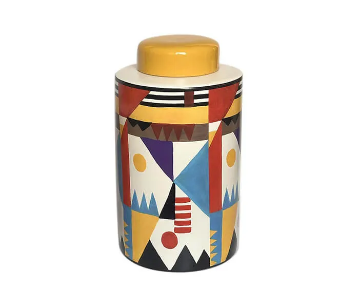 15.7050.0983: Βάζο κεραμικό πολύχρωμο με καπάκι