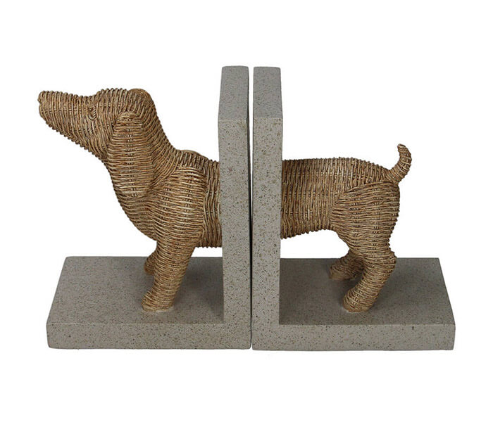 15.7138.0395: Set2 βιβλιοστάτες σκυλάκι, ρητίνη - πέτρα