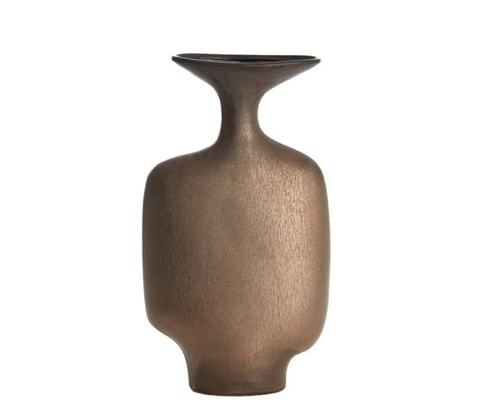 15.7277.0109: Βάζο κεραμικό χρώμα καφέ - bronze