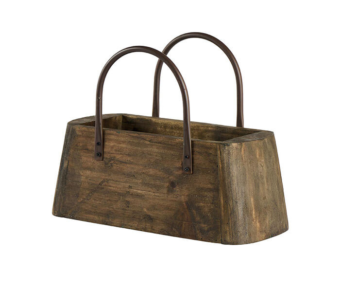 15.7278.0066: Καλάθι διακοσμητικό ξύλο - μέταλλο παλαιωμένο