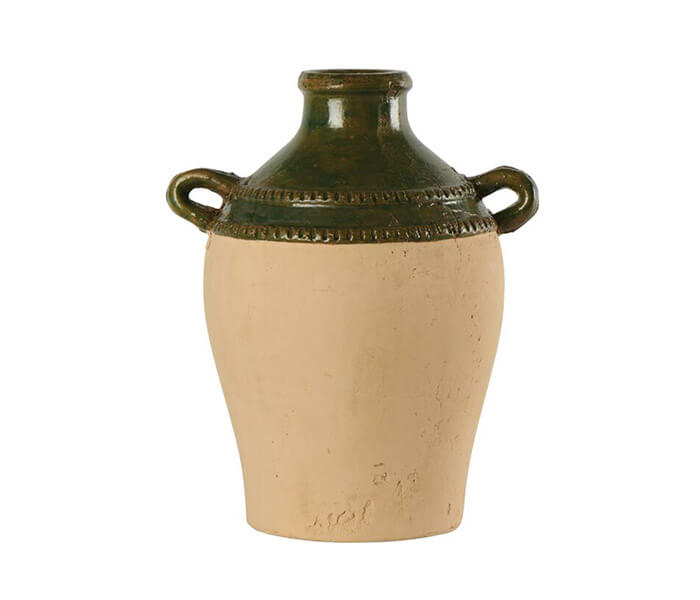 15.7278.0067: Βάζο terracotta, μπεζ - πράσινο