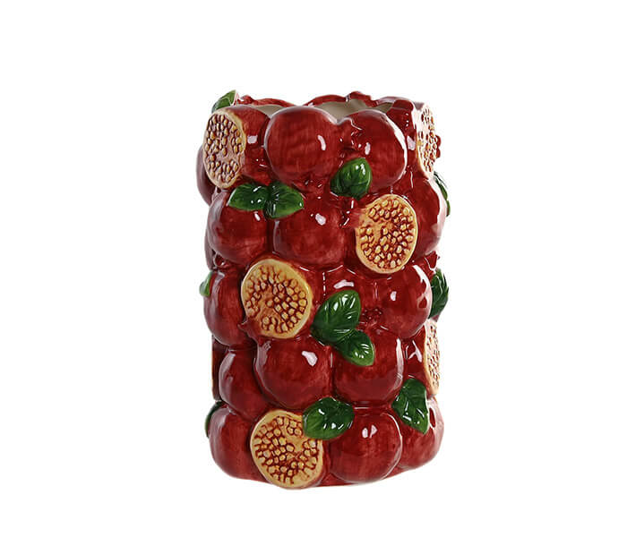 15.7308.0921: Βάζο κεραμικό ανάγλυφο, σχέδιο ρόδια