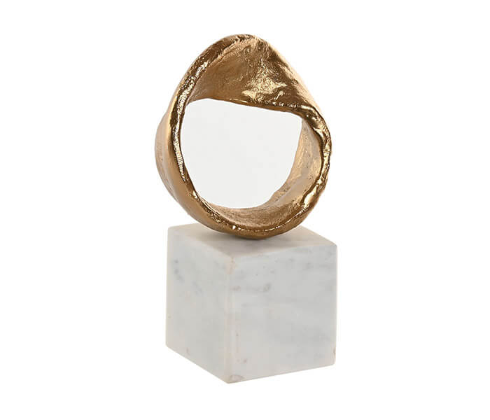15.7308.0936: διακοσμητικό base marble, circle golden aluminium