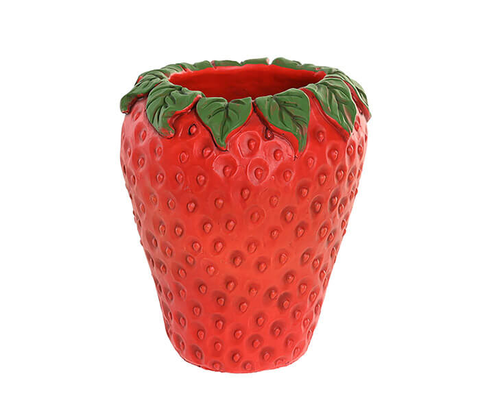 15.7308.0953: Διακοσμητικό βάζο cement κόκκινο ανάγλυφο 