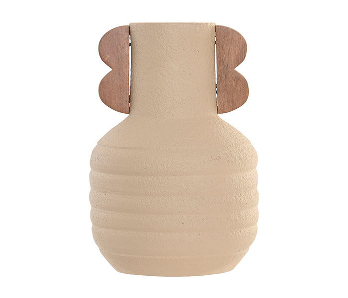 15.7308.0980: Βάζο terracotta, ξύλο mango