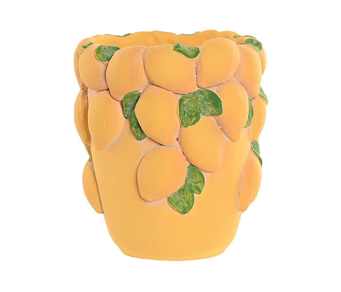 15.7308.0982: Διακοσμητικό βάζο cement ανάγλυφο, λεμόνια