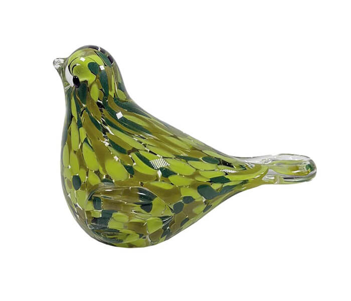 15.7360.0082: Διακοσμητικό πουλάκι γυαλί, εσωτερικό φωτάκι LED (μπαταρίες)