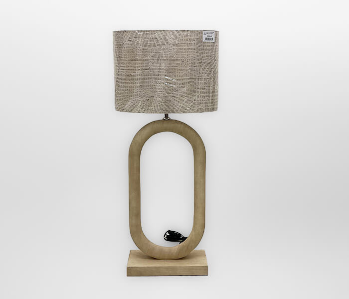 16.7277.0068: φωτιστικό επιτραπέζιο, βάση ξύλο natural matt, καπέλο οβάλ