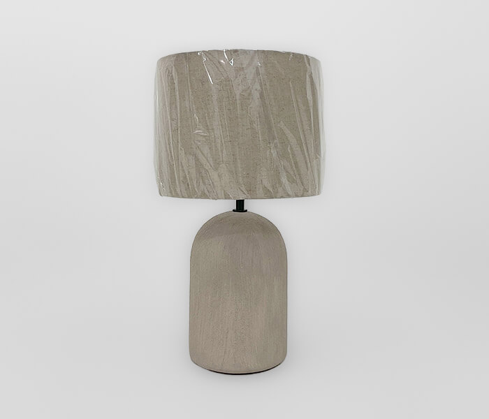 16.7281.0022: φωτιστικό επιτραπέζιο stoneware, καπέλο λινό