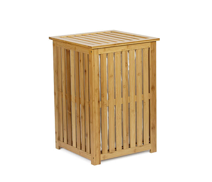17.7363.0008: Καλάθι απλύτων, ξύλο bamboo, (εσωτερικά ύφασμα βαμβάκι)
