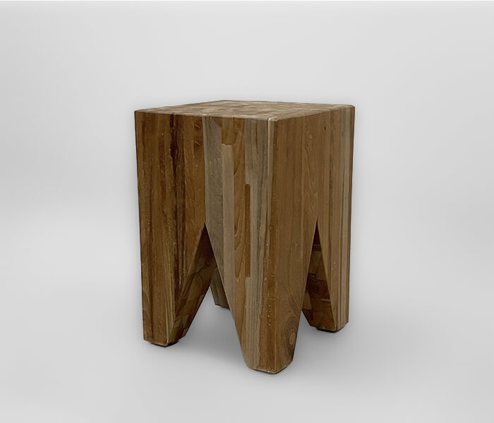 21.7313.0098: Side Table - stool in-out, ξύλο recycled teak μασίφ
