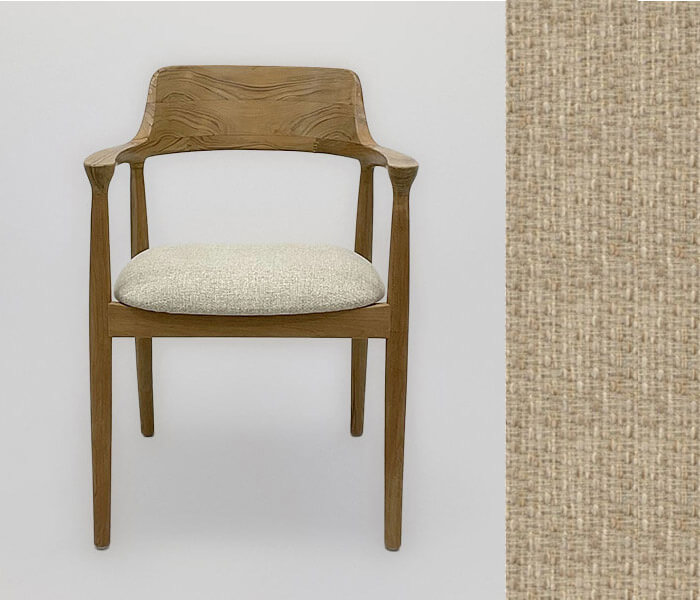 21.7339.0607: Πολυθρόνα Cresto ξύλο teak, κάθισμα ύφασμα αδιάβροχο κατάλληλο για εξωτερικό χώρο, χρώμα μπεζ (ύψος καθίσματος 46εκ.)