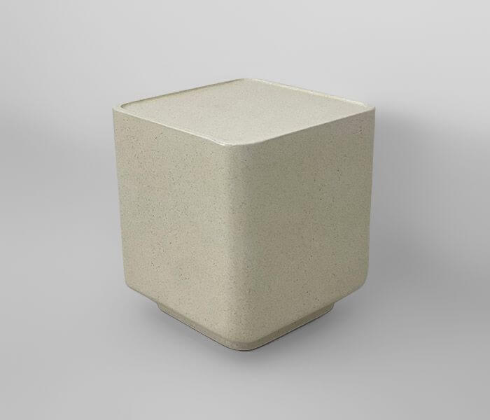 21.7378.0090: side table in-out, fiber cement, Lava finish matt, χρώμα μπεζ