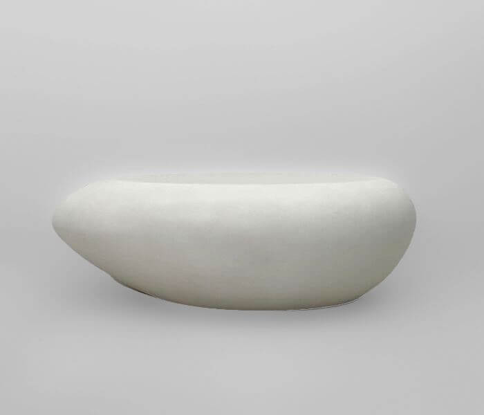 21.7378.0098: Coffee table indoor -outdoor, Fiber Cement, χρώμα off white, smooth matt finishing 