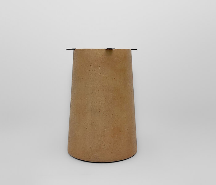 21.7378.0123: Bάση τραπεζιού Fiber Cement χρώμα terracotta ανοικτό, Lava finish, (Διάμετρος βάσης 40-50εκ.)