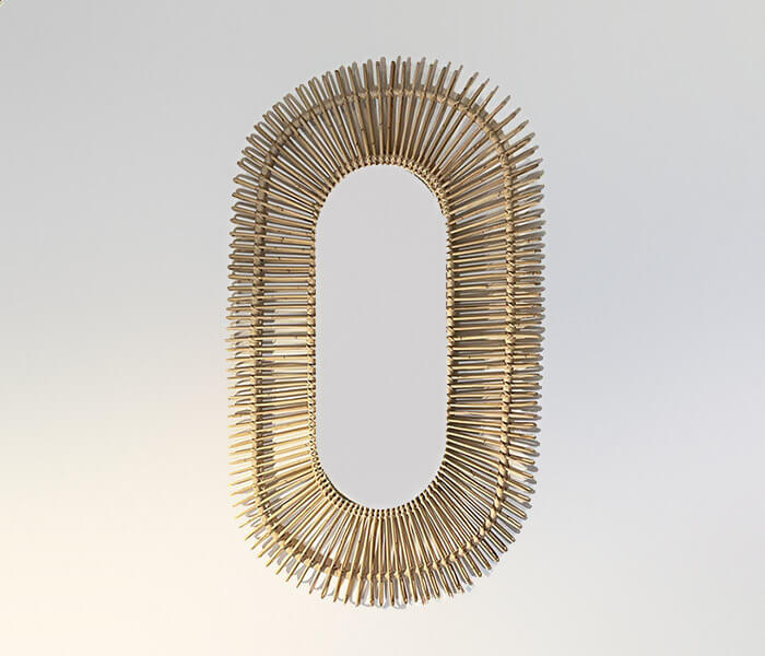 22.7339.0011: καθρέπτης rattan, οβάλ