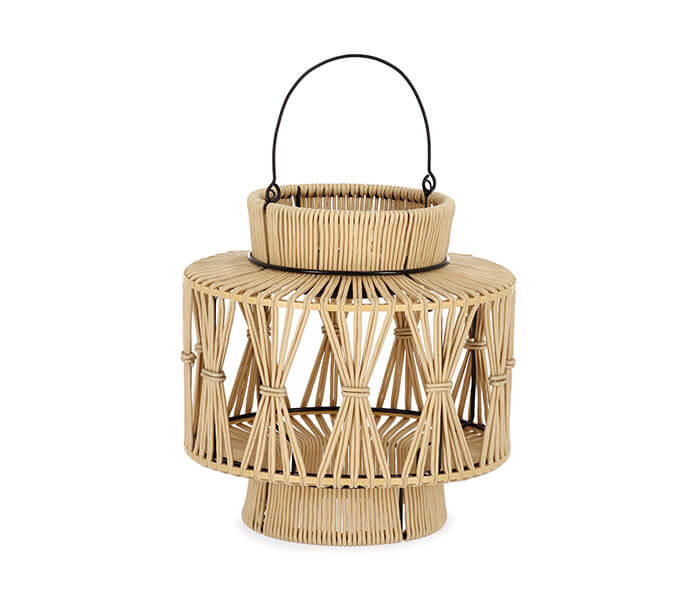 31.7009.0095: Φανάρι συνθετικό rattan - μέταλλο, λειτουργεί με solar panel