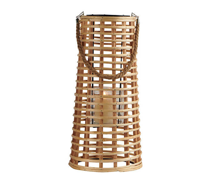 31.7278.0014: Φανάρι bamboo - μέταλλο, με γυάλινο βάζο για το κερί 