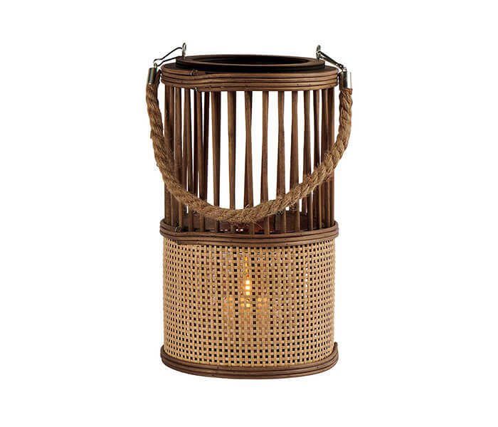 31.7278.0016: Φανάρι rattan - bamboo, με γυάλινο βάζο για το κερί 