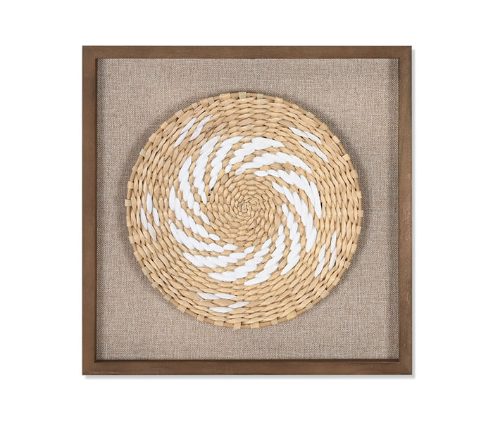 32.7308.1114: Πίνακας jute - rattan ανάγλυφος, με κορνίζα ξύλο