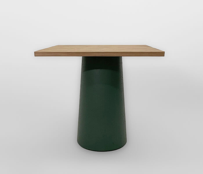 51.0000.0613: Δ.60/70/80/100 ή 70Χ70/80Χ80 Τραπέζι in-out, βάση fiber cement, καπάκι ξύλο recycled teak, πάχος 3εκ. 