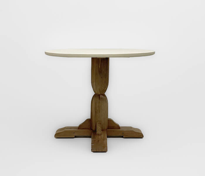 51.0000.0649: Δ.70/80/90 Τραπέζι βάση 1 πόδι ξύλο recycled teak, καπάκι (πάχος 3εκ. ) fiber cement σε διαστάσεις Δ.70, Δ.80, Δ.90