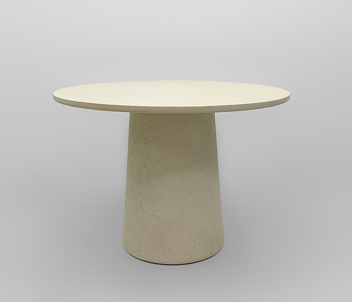 51.0000.0685: Δ.100/110/120/130 Τραπέζι in-out Fiber Cement, Lava Finish όλο μπεζ, καπάκι πάχος 3εκ. Διαστάσεις: Δ100ΧΥ75, Δ110ΧΥ75, Δ120ΧΥ75, Δ130ΧΥ75