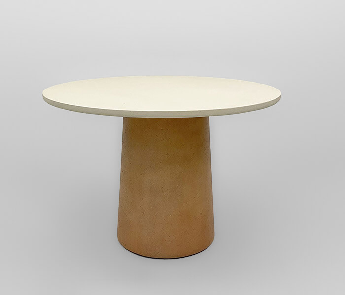 51.0000.0686: Δ100/110/120/130 Τραπέζι in-out, Fiber Cement Lava Finish, βάση χρώμα terracotta ανοιχτό, καπάκι χρώμα μπεζ, πάχος 3εκ. Διαστάσεις: 100Χ75Υ, 110Χ75Υ, 120Χ75Υ, 130Χ75Υ 