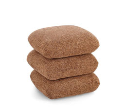 01.7009.0413 - Stool - πουφ σκελετός ξύλο ευκάλυπτος, ύφασμα συνθετικό μπουκλέ
